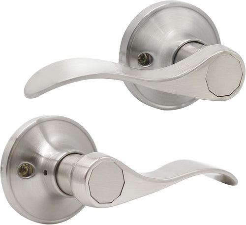 2 Pair Universal Door Lever Handleset Satin Nickel Finish Y2713