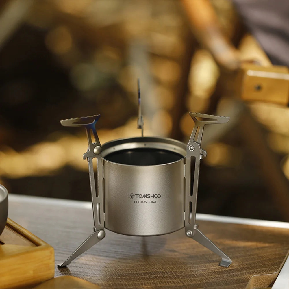 Alcohol Stove with Lid Foldable Legs and Pot Supports I1145