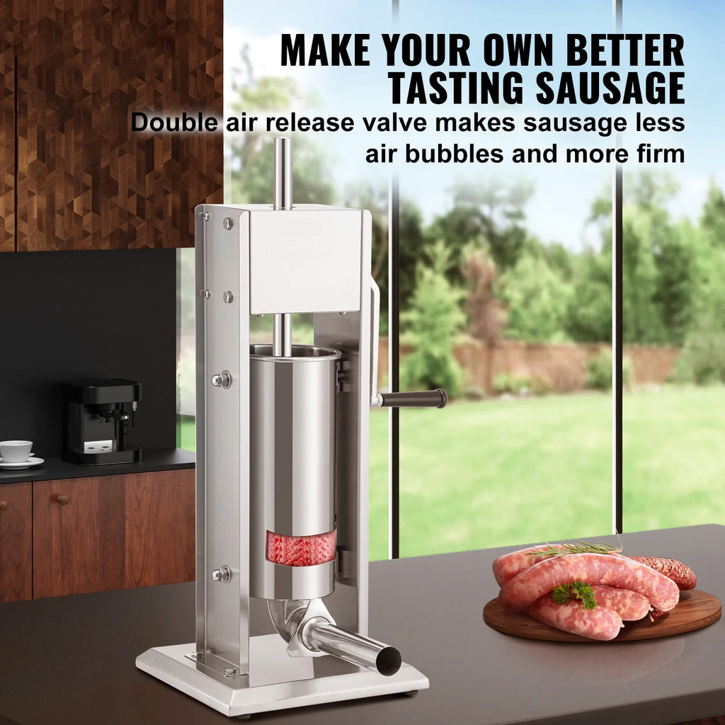 8lbs 5L Stainless Steel Sausage Stuffer A4792
