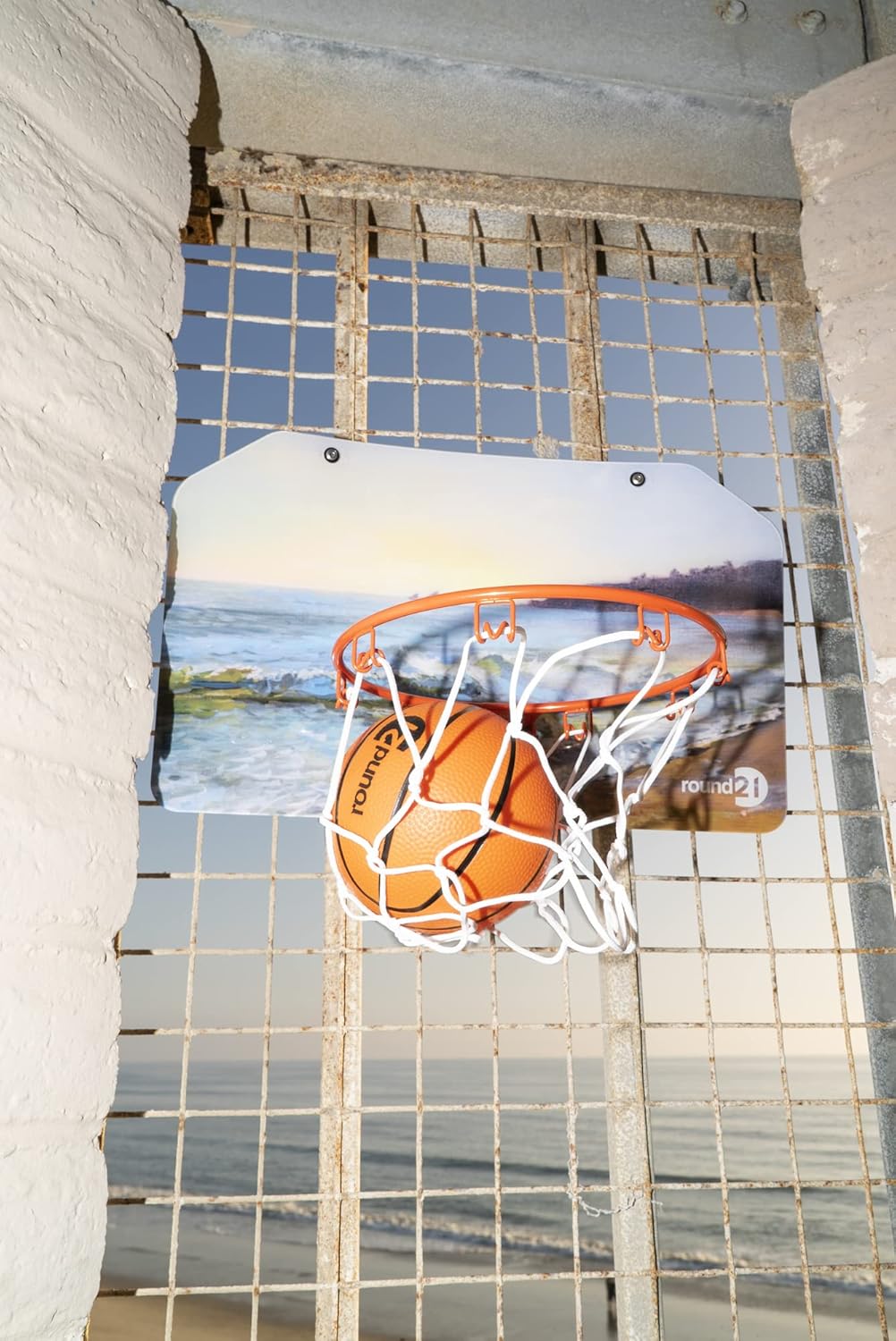 Over The Door Mini Basketball Hoop with Polycarbonate Backboard, Rubber Ball Pack of 2 K77081