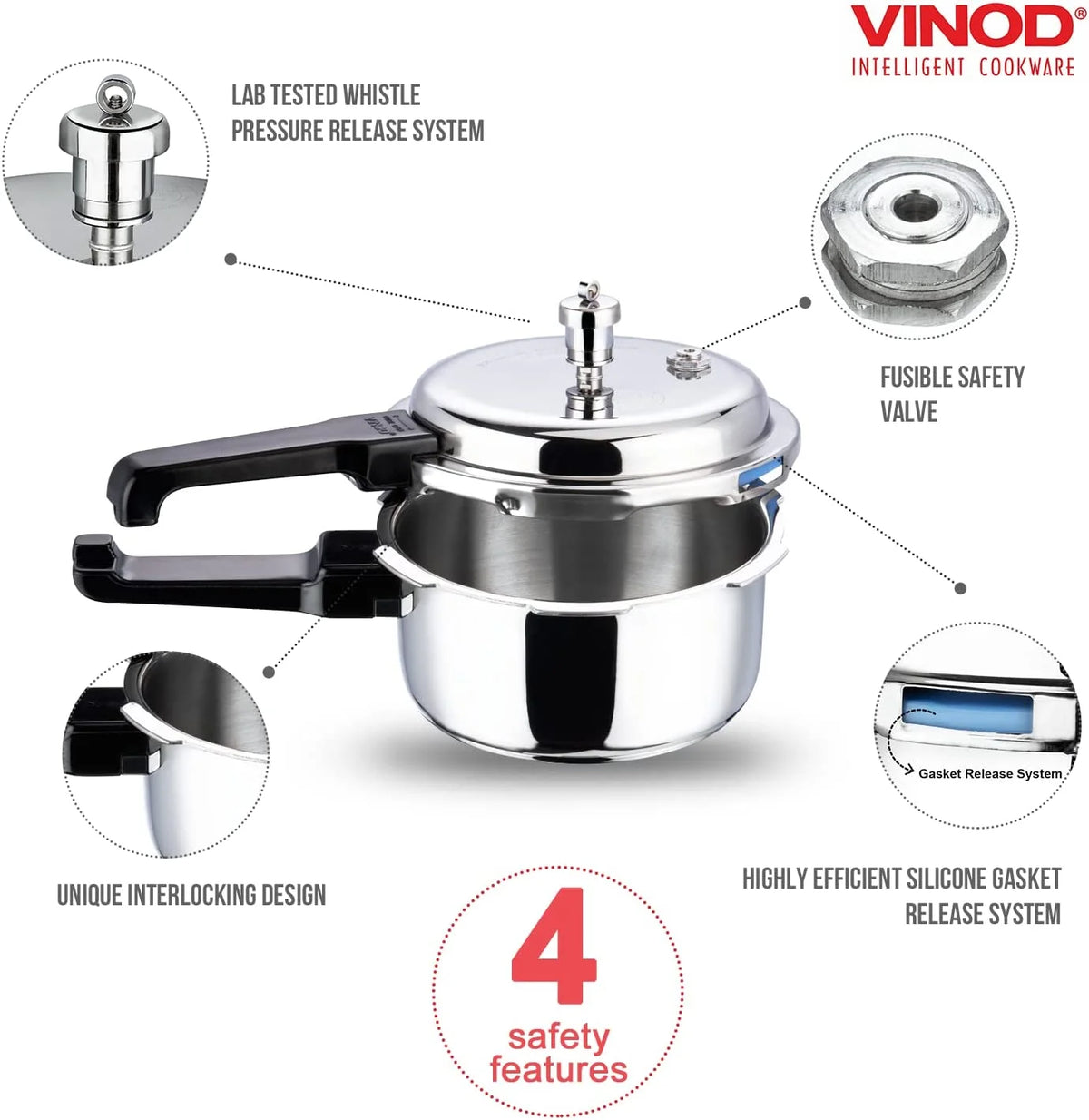Stainless Steel 3 Liter Induction Base Pressure Cooker T27976