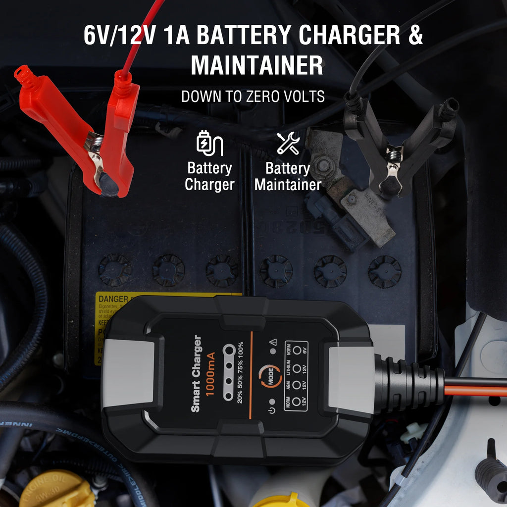 6V/12V 1A Trickle Charger Battery Maintainer Z21750