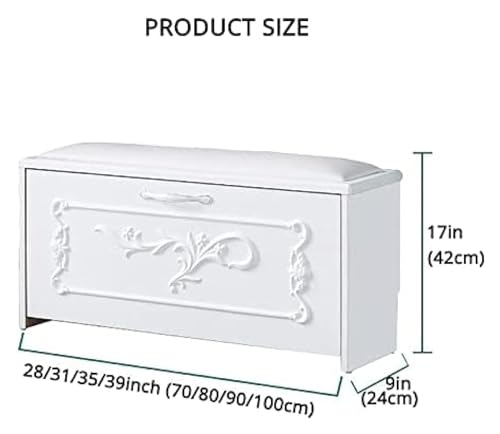 Solid Wood Shoe Storage Bench with Cushion (Brown, 90x24x42cm) P712021