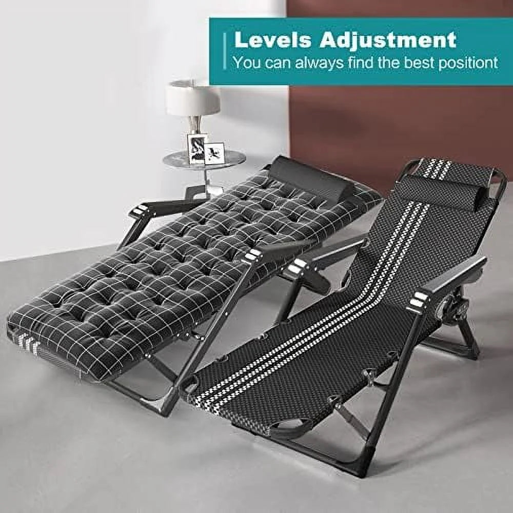 Folding Chair with Adjustable Backrest and Removable Cushion T704018
