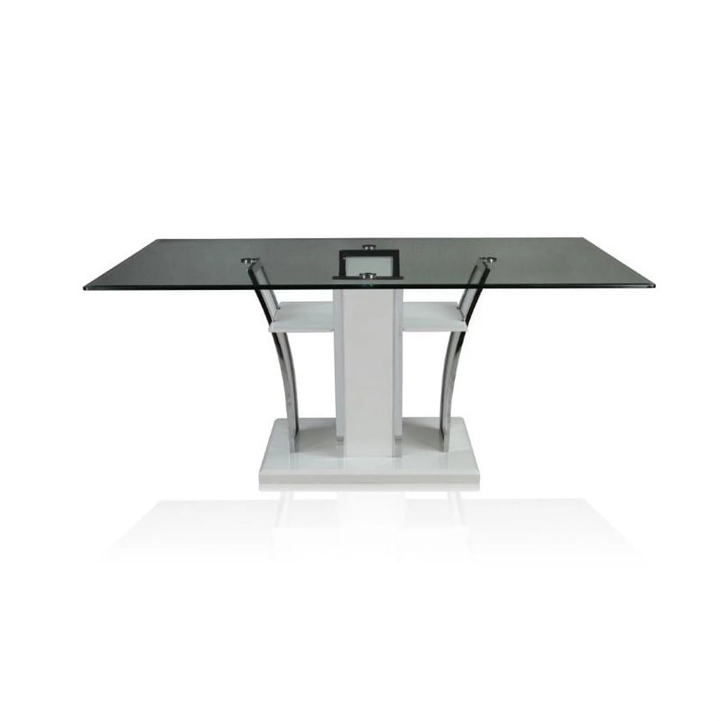 White Glass Top Dining Table C53095