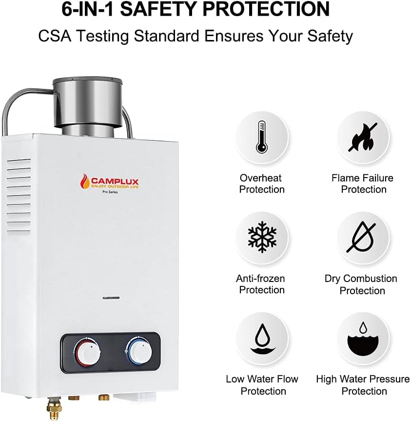 1.58 GPM Outdoor Propane Tankless Water Heater with S/S Rain Cap D2201