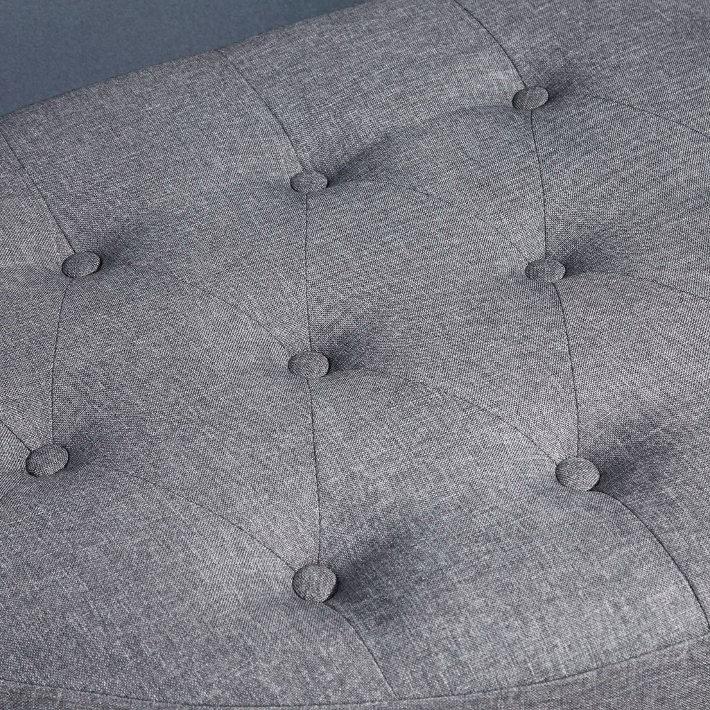 Gray Half Moon Storage Ottoman with Lift Lid T88566