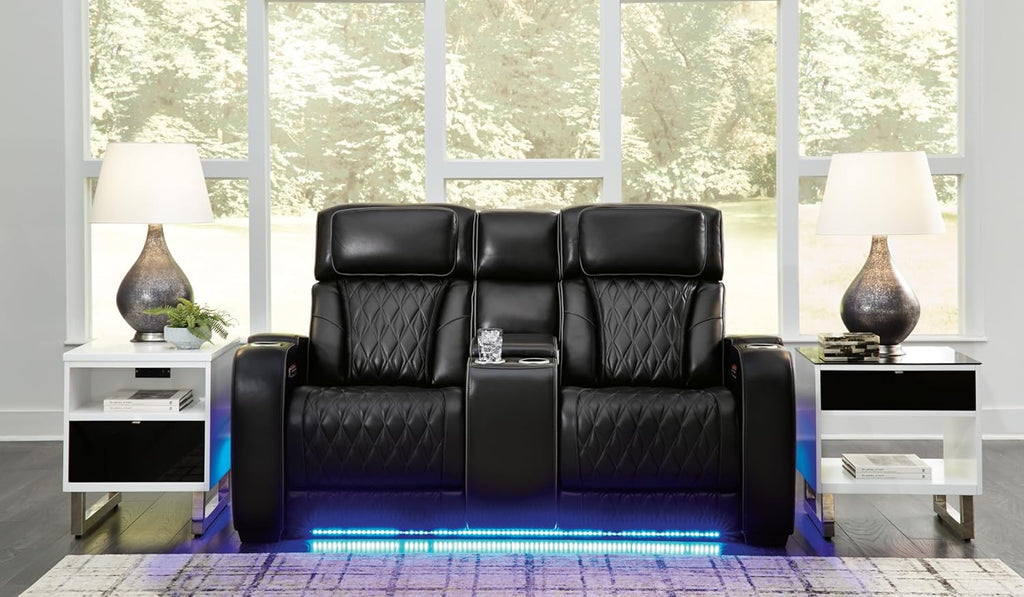 Black Power Reclining Loveseat H46180