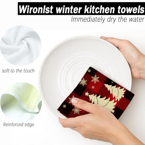 4PCS Buffalo Plaid Thickened Tea Towel 18x26 B76150