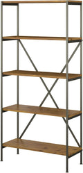 Vintage Golden Pine 5 Shelf Etagere Bookcase D2098