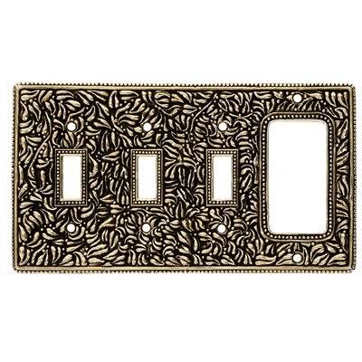 Antique Gold 4-Gang Toggle Wall Plate Y221135