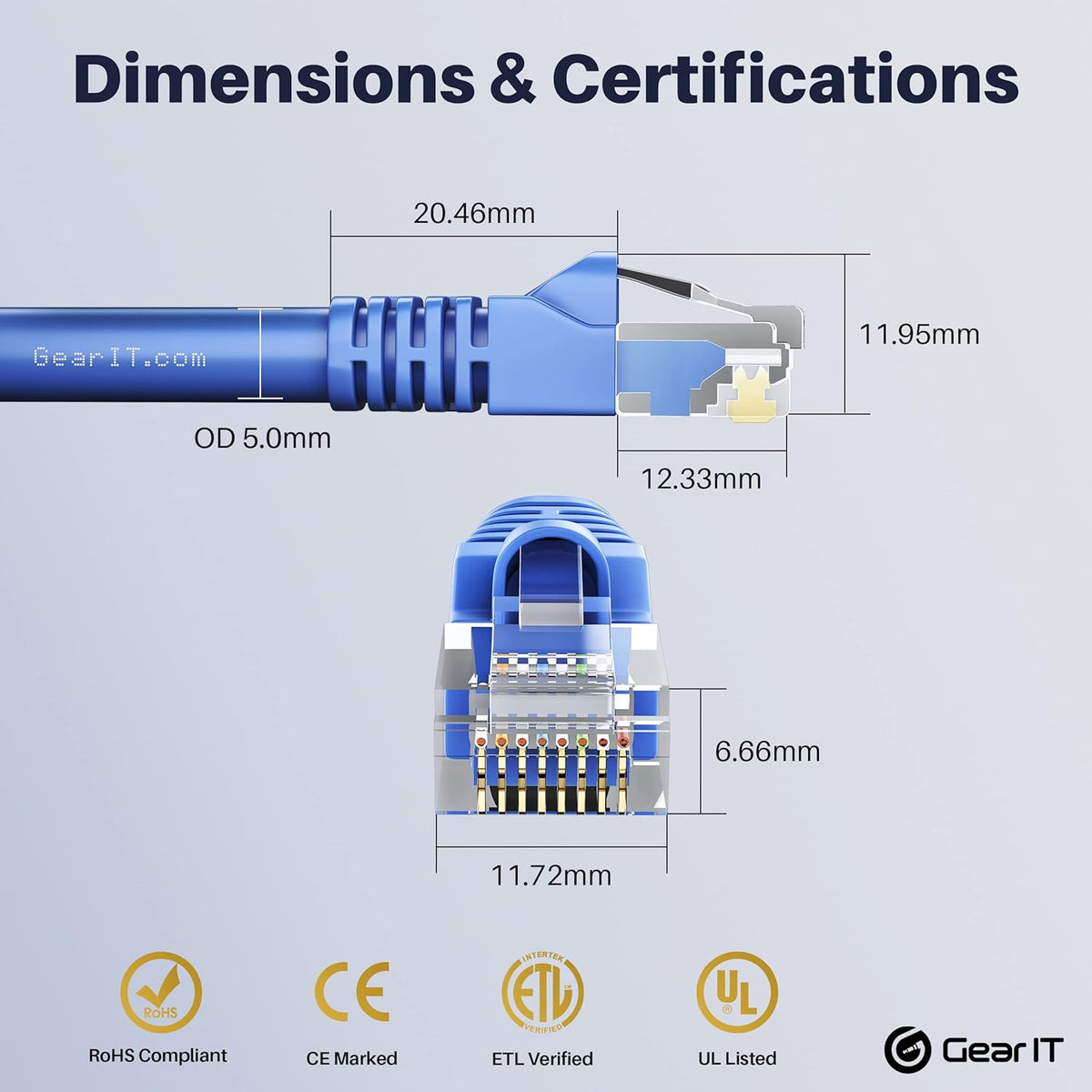 100-Pack Blue Cat5e Ethernet Patch Cable 1 Foot G79111
