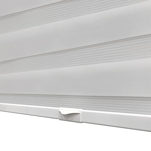 White 27" x 72" Cordless Zebra Shades T4733