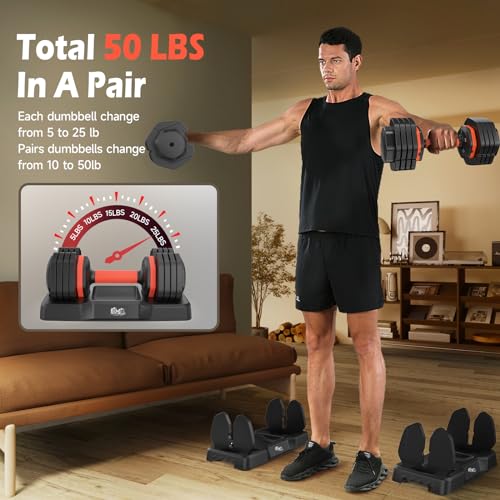25LB 55LB Adjustable Dumbbells Set K97101