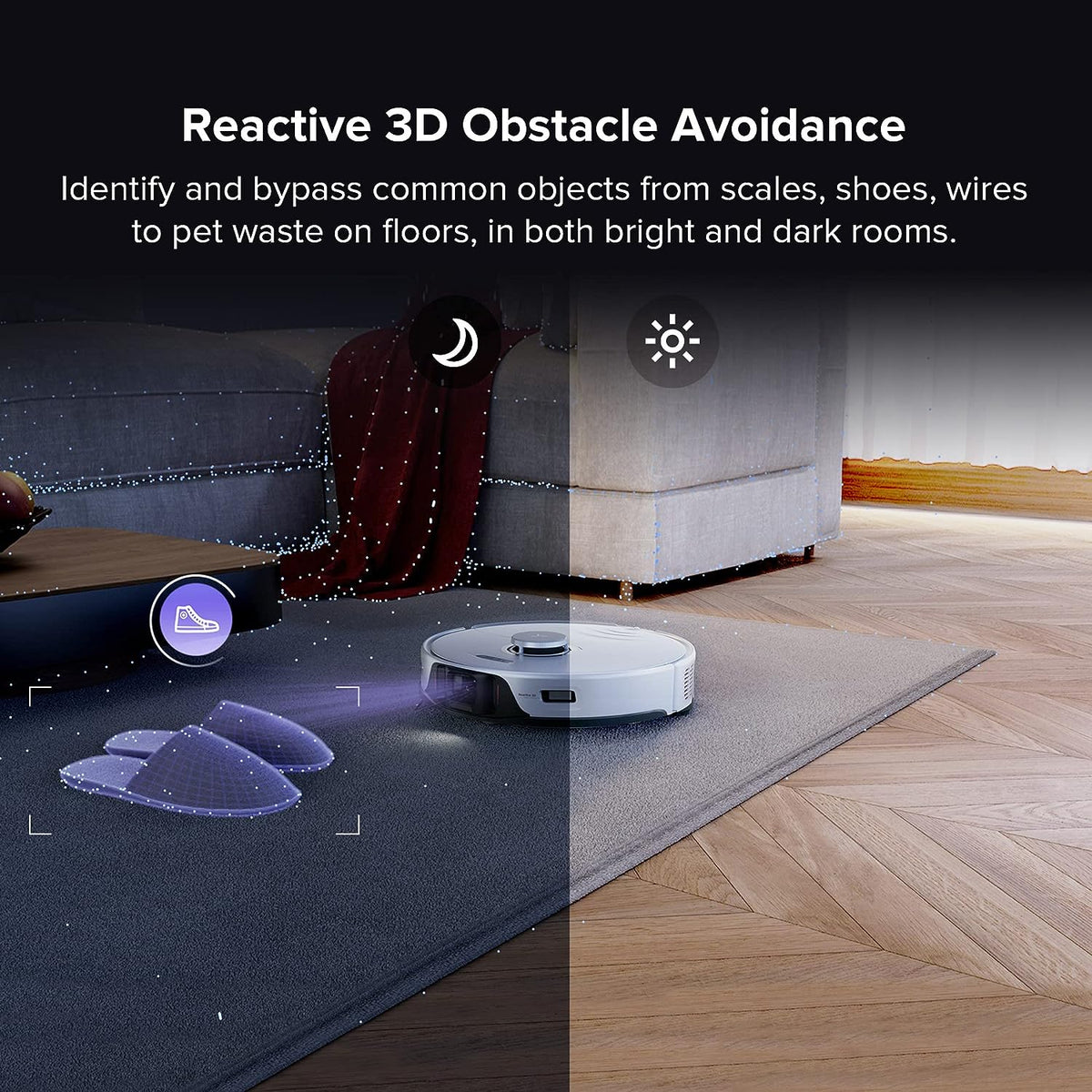 White Robot Vacuum and Mop J735