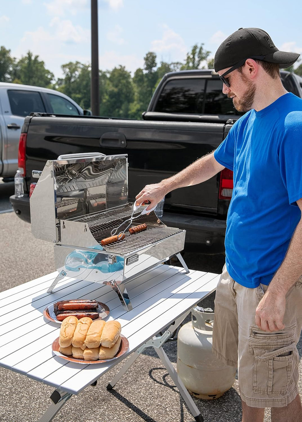 Aluminum Roll-Up Campsite Table with Carrying Bag V88590