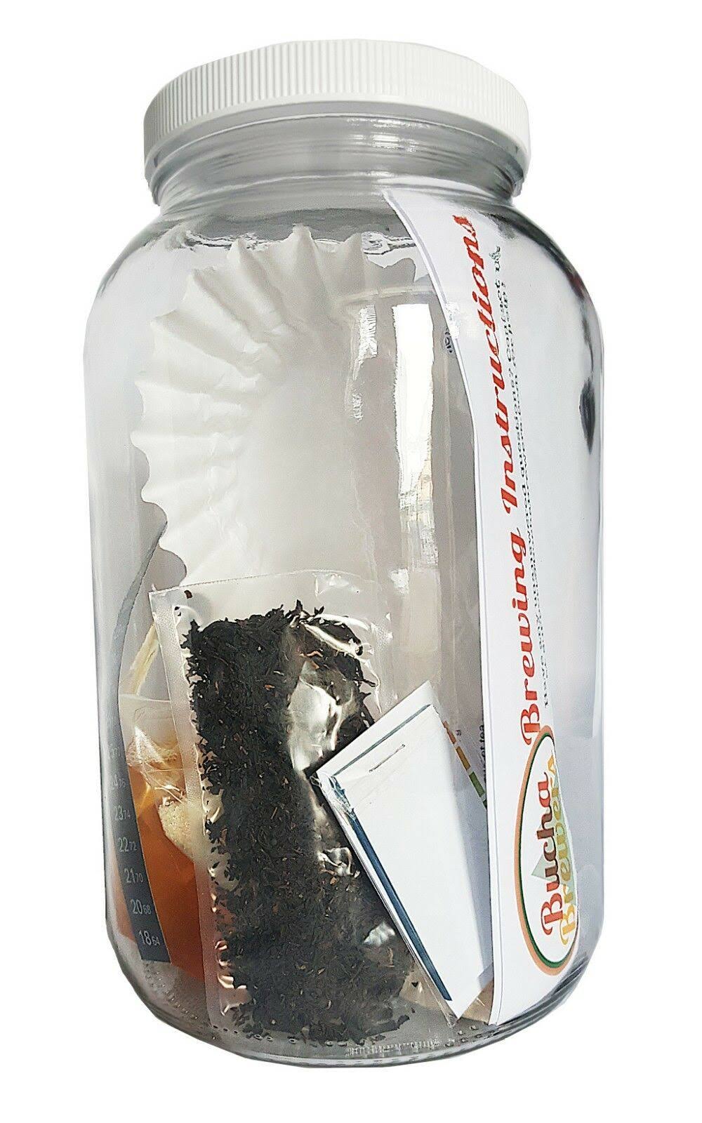 Kombucha Starter Kit with SCOBY, Starter Tea, Organic Sugar, Gallon Glass Jar with Lid T887