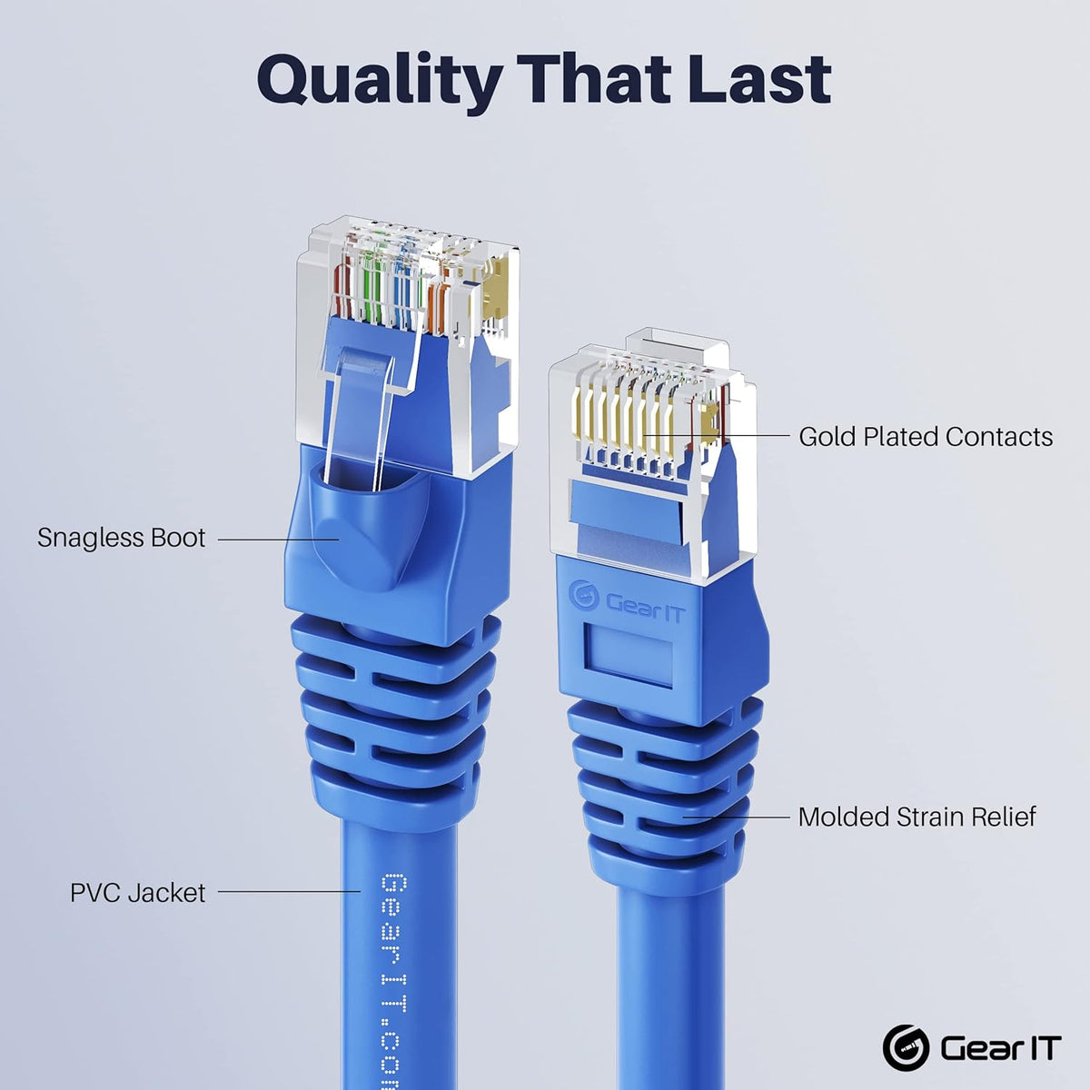 100-Pack Blue Cat5e Ethernet Patch Cable 1 Foot G79111