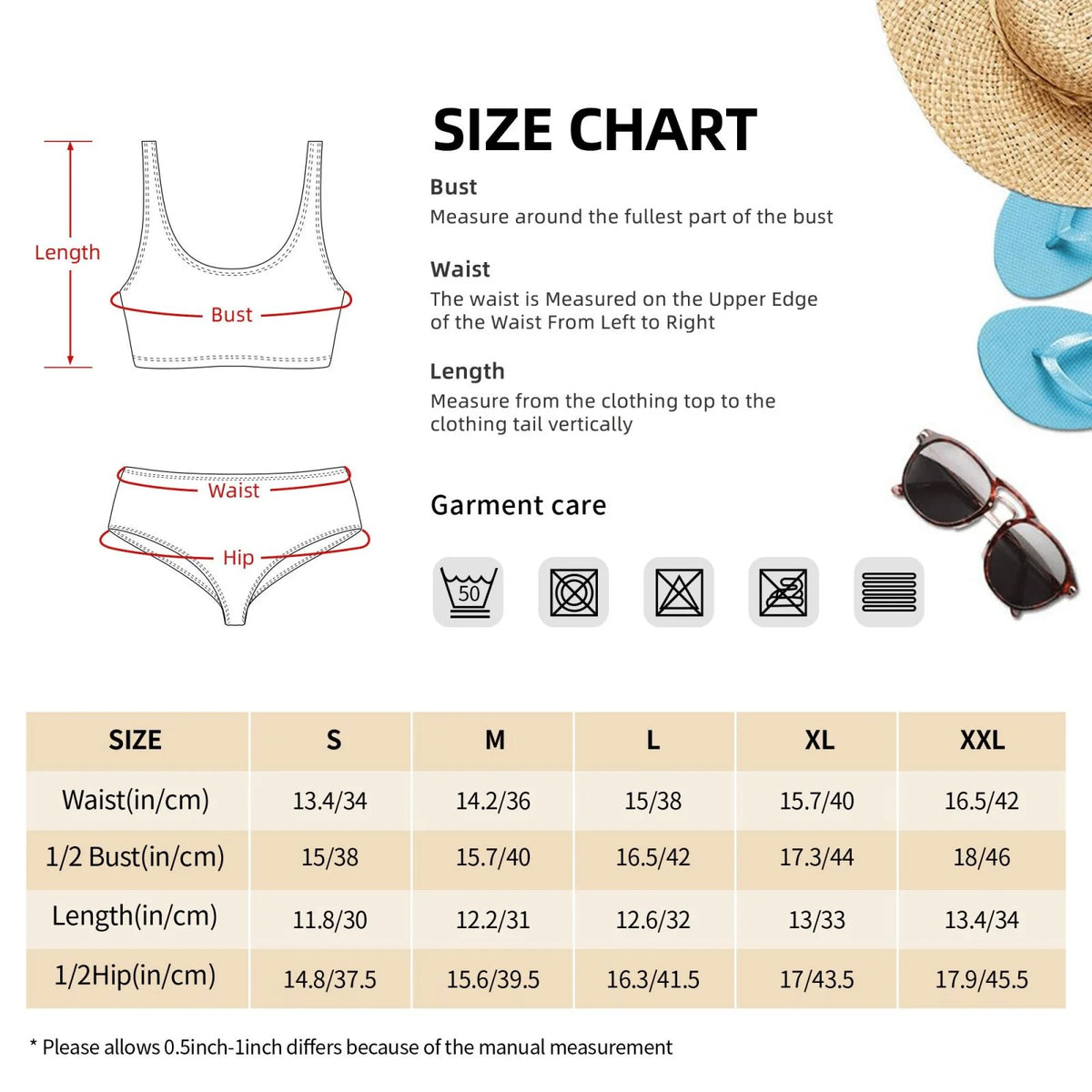 High Waisted Bikini Sets with Removable Soft Chest Pad D288971