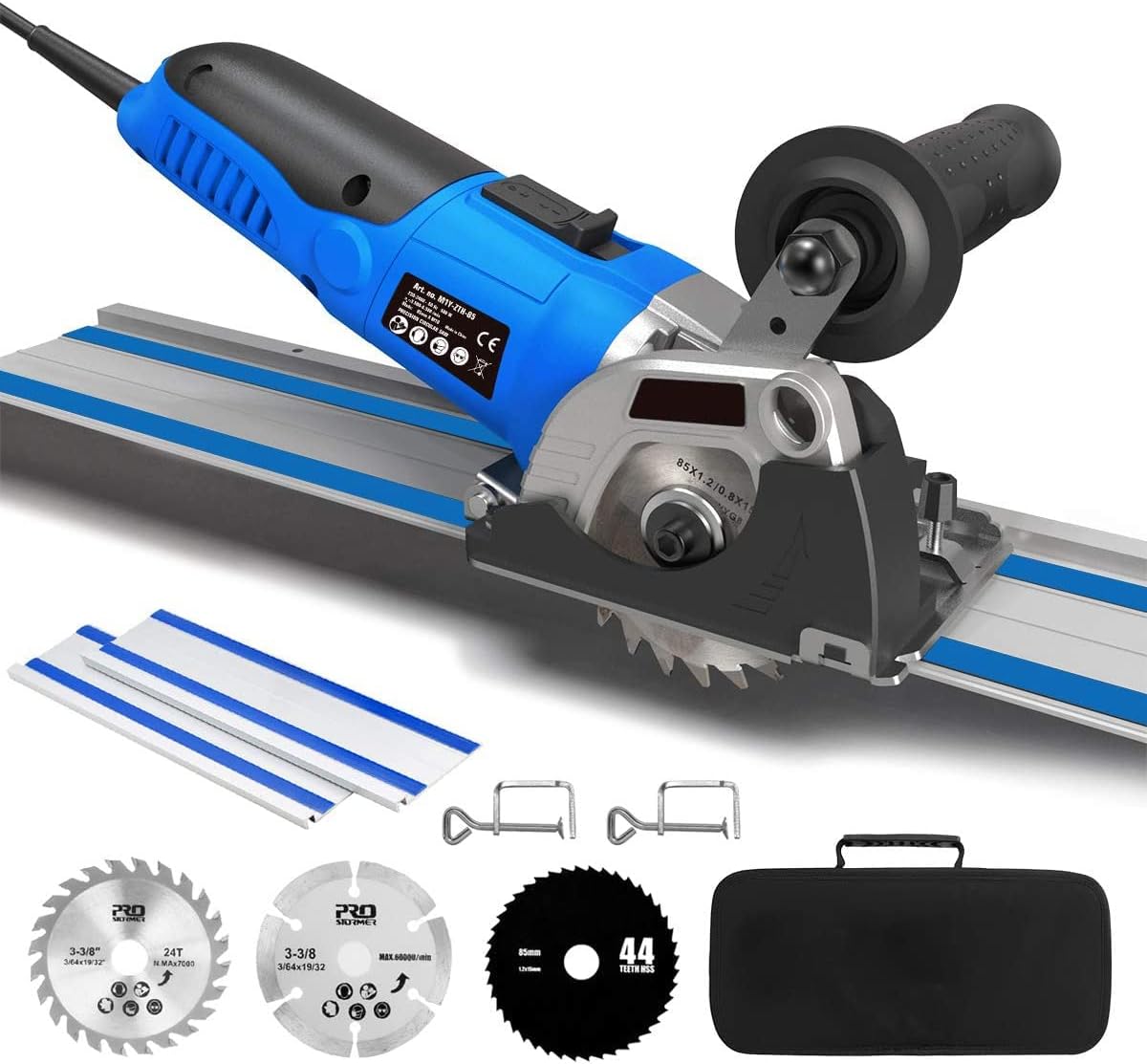 Mini Circular Saw with 2 x 15" Guide Rails, 3 Saw Blades, Pack of 2 D320038