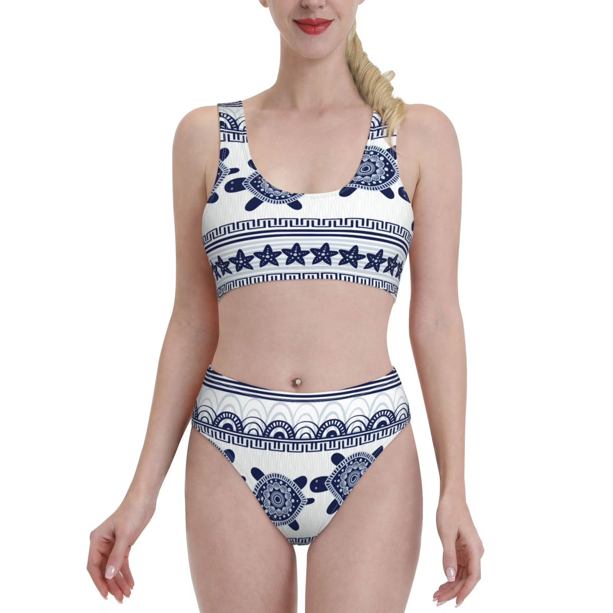 High Waisted Bikini Sets with Removable Soft Chest Pad D288971