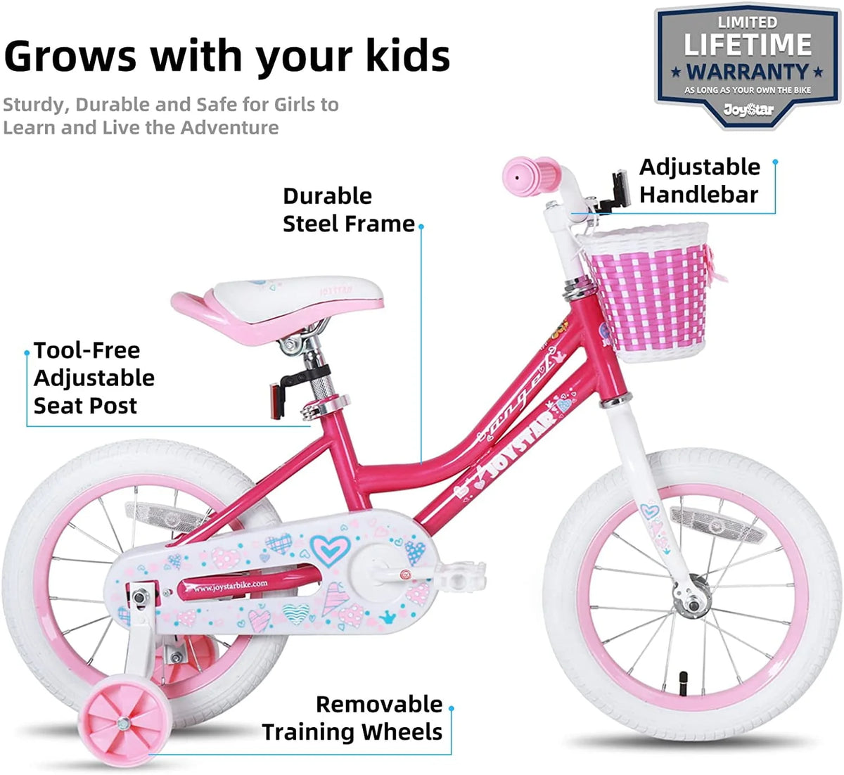 16 Inch Kids Bike with Training Wheels, Blue Z206