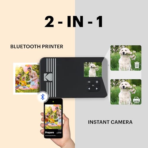 2-in-1 Instant Camera and Photo Printer 3x3 inches White Z555