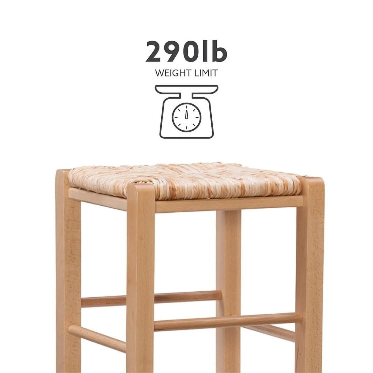 29.15" Traditional Wood Backless Bar Stool D6768