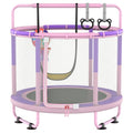 60" 5ft 6-in-1 Trampoline with Swing, Basketball Hoop, Dart Board, Gymnastics Bar K9241