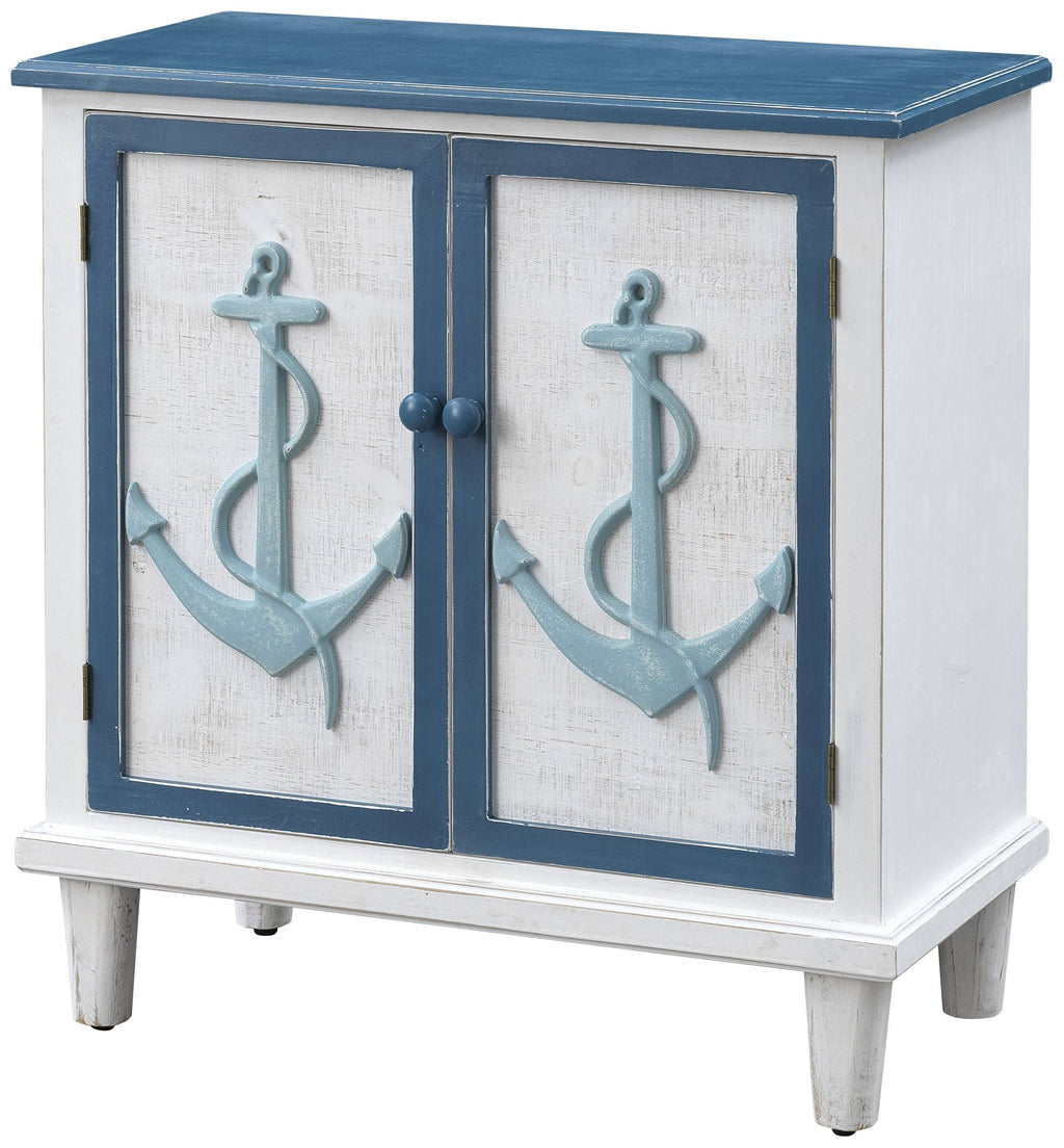 Blue White Two Door Cabinet C85850
