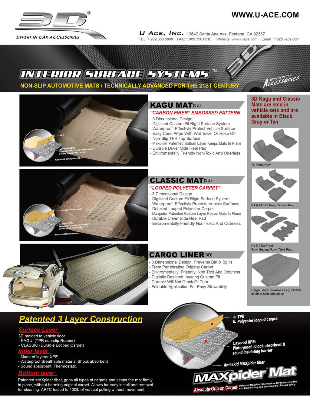 3D MAXpider Classic Floor Liners U503