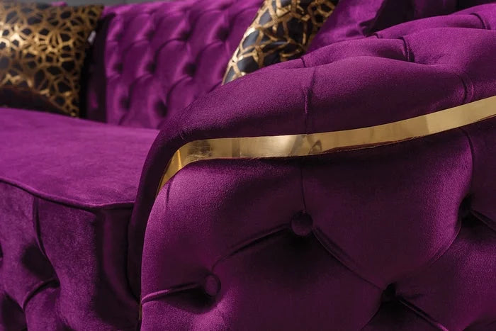 Purple Velvet Sofa & Loveseat S2954