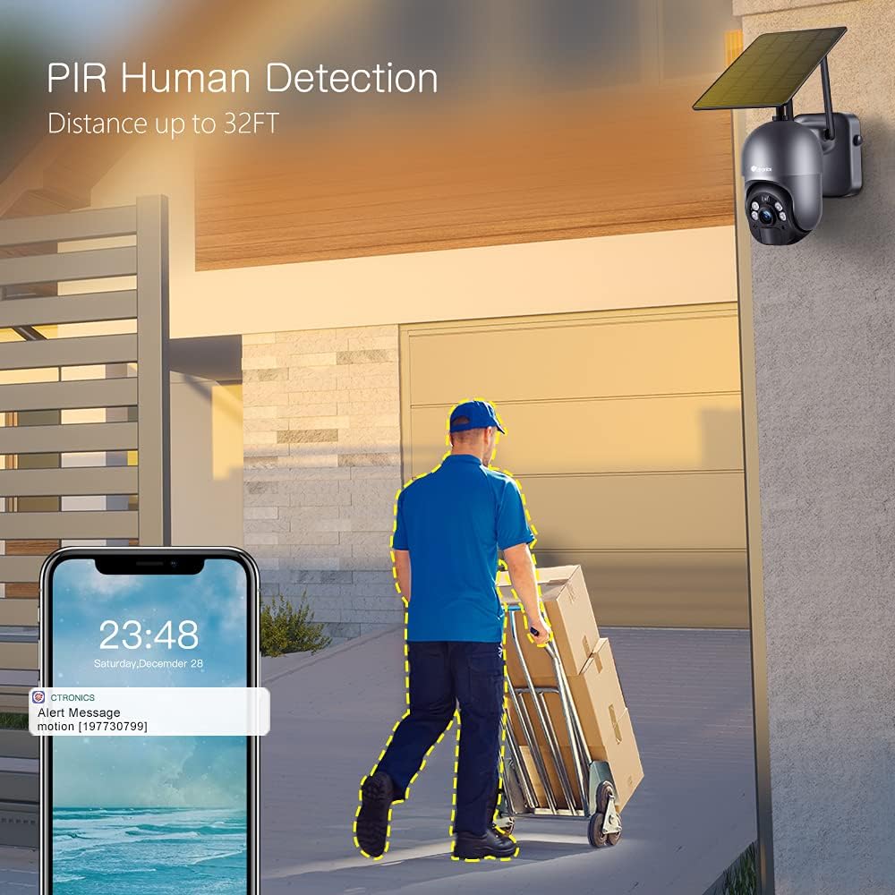 Solar Powered 1080P PTZ Security Camera I22617