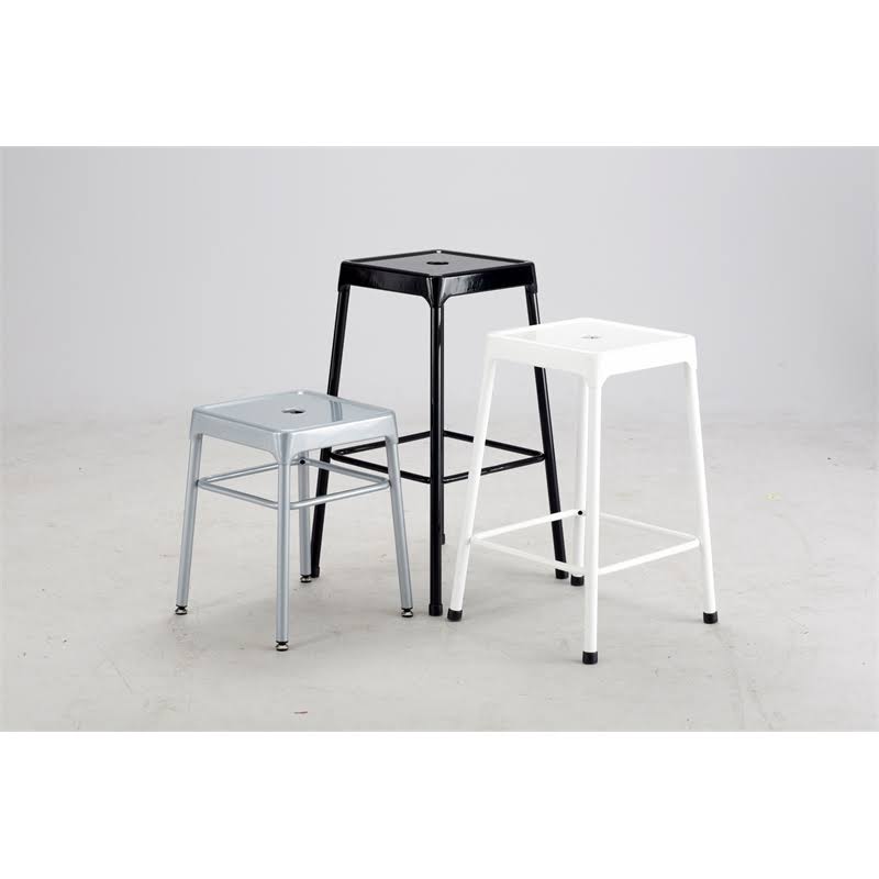 Black Steel Guest Stool F255114