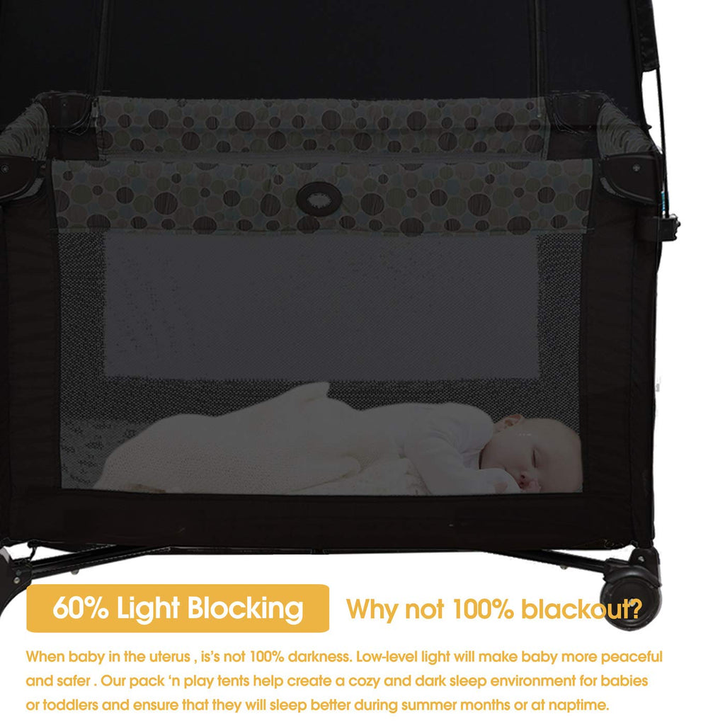 Pack-N-Play Tent Darkening Mini Crib Canopy Cover Q967664