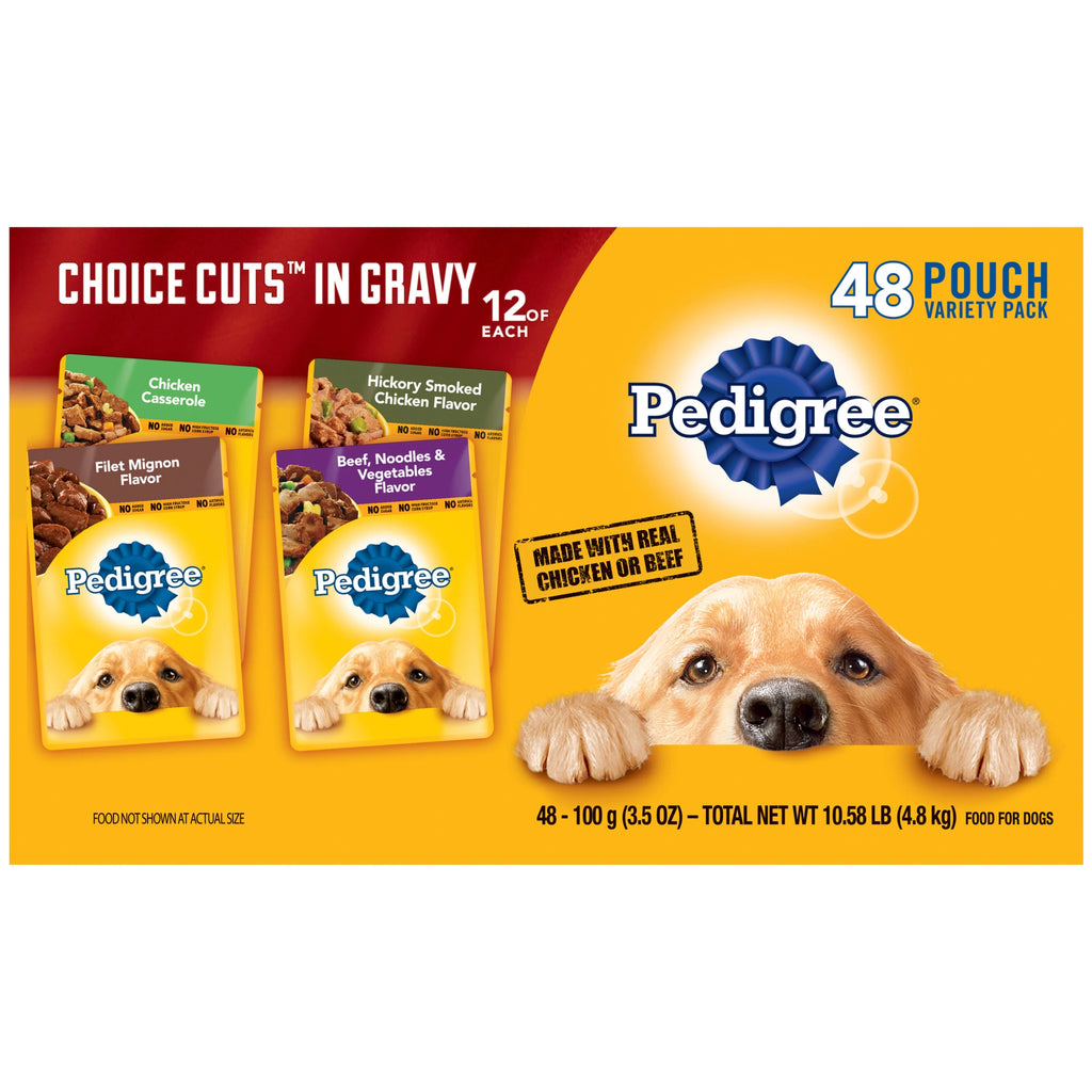 Wet Dog Food Variety Pack, 3.5 Oz Pouches (48 Pack) F365
