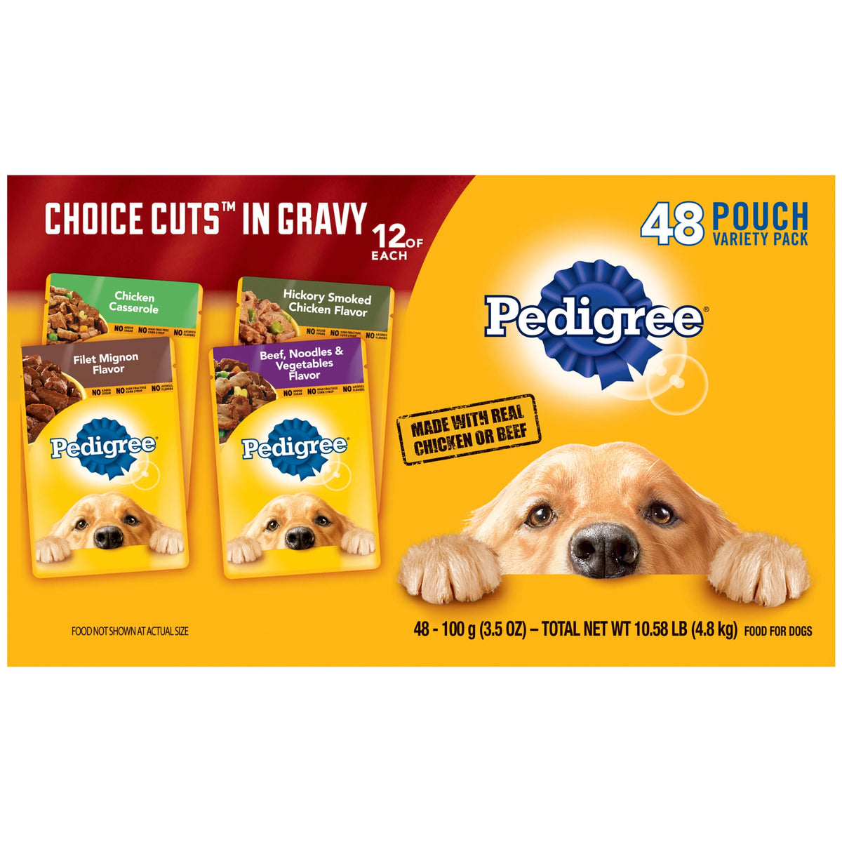 Wet Dog Food Variety Pack, 3.5 Oz Pouches (48 Pack) F365