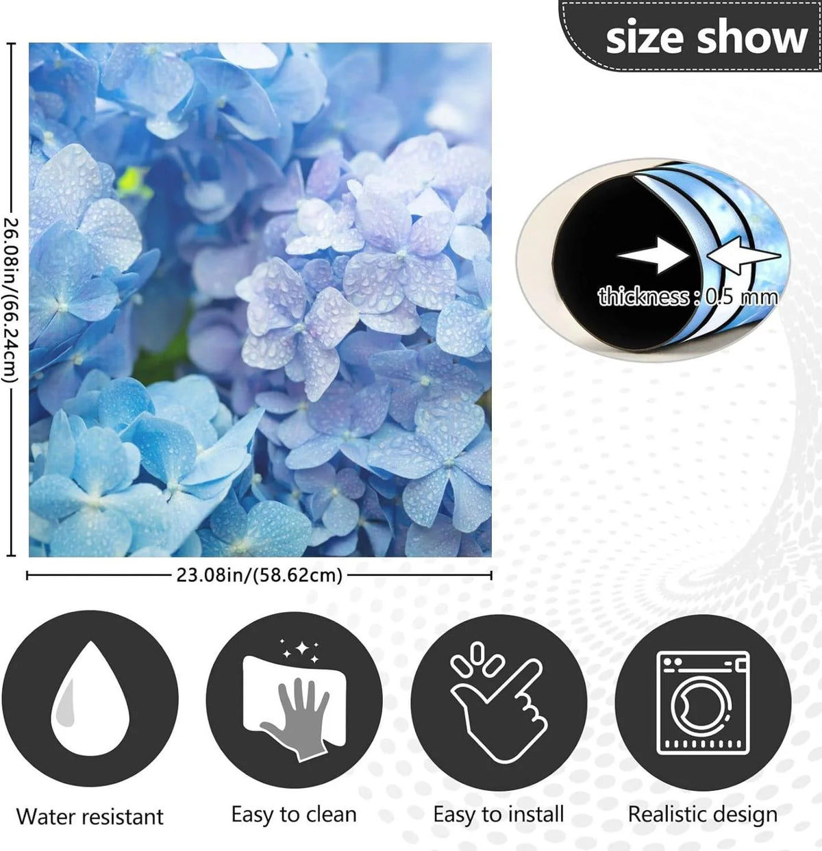 Blue Hydrangea Flowers Dishwasher Magnet Cover V666042