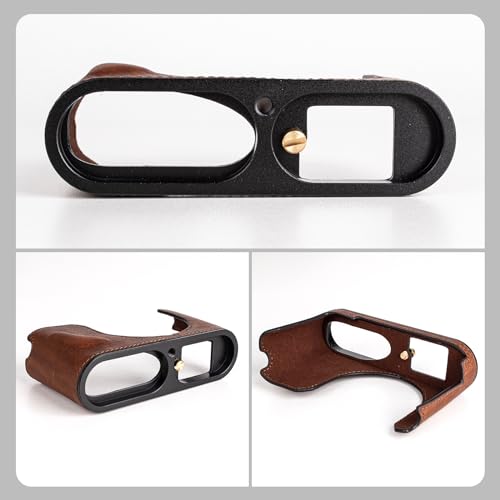 Genuine Leather Camera Case with Bottom Hole D33077