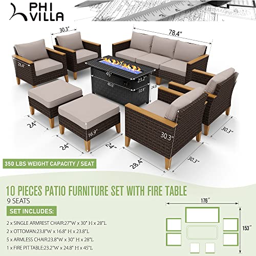 12 Piece Beige Wicker Patio Conversation Sofa Set Y322474