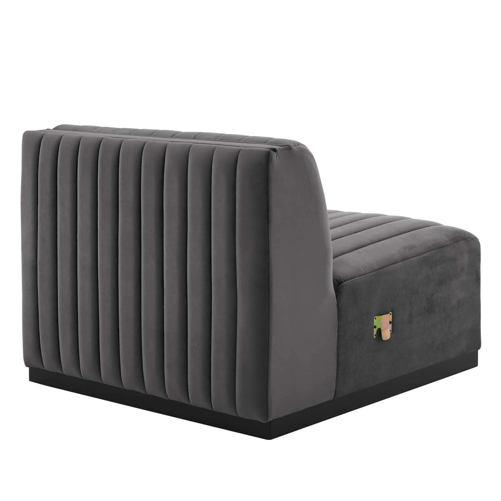 Black Gray Performance Velvet Sofa Q654