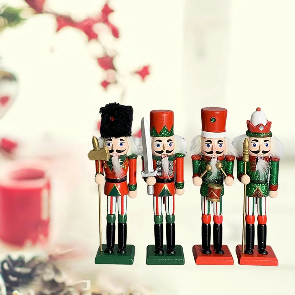 Wood Nutcracker Soldier Model Decorative Ornament U22370