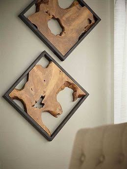 Black Frame Teak Wood Wall Tile R729