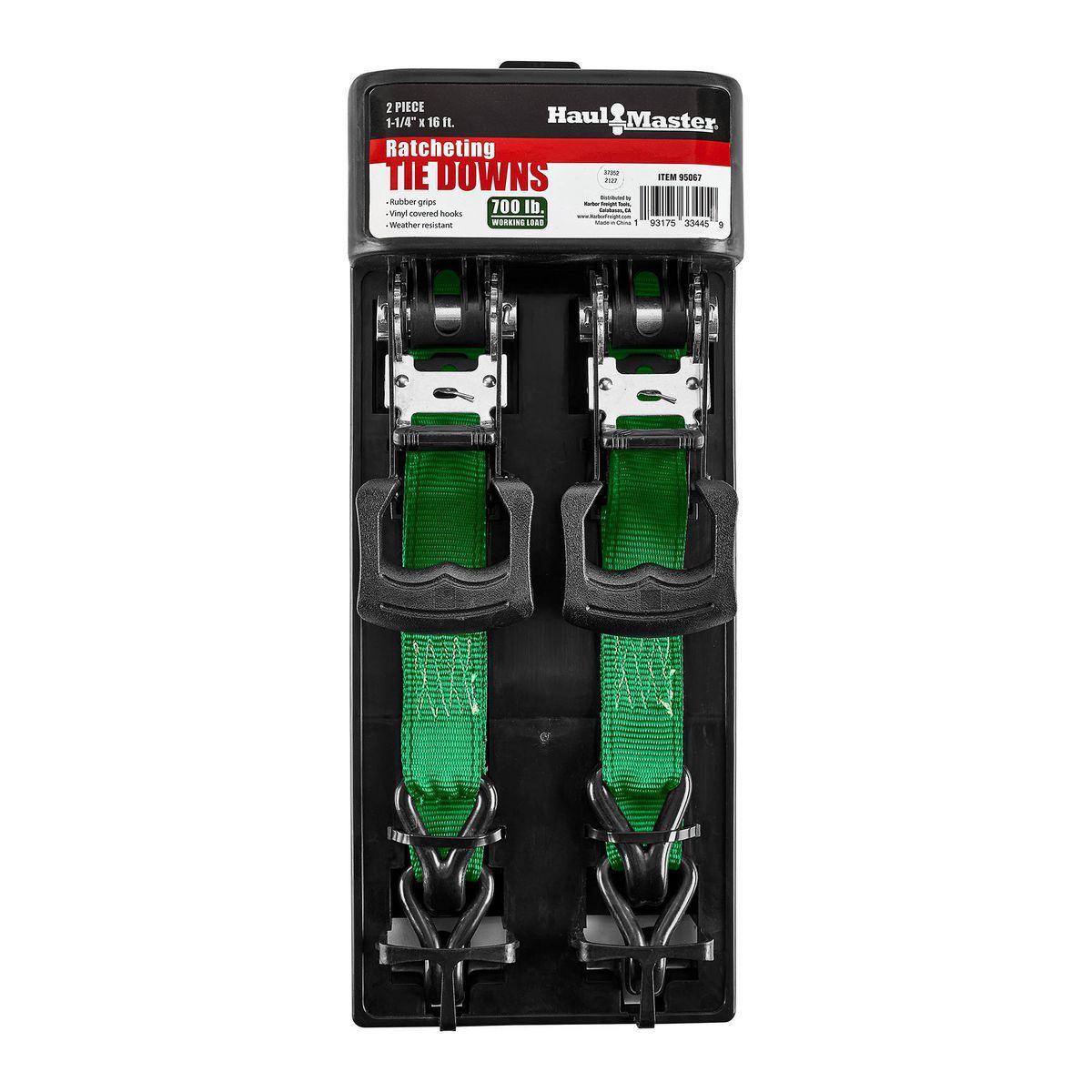 700 lb. Capacity 1-1/4 in. x 16 ft. Ratcheting Tie-Downs 2-Pack E211
