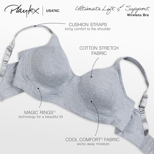 Women's Wireless Stretch Cotton Full-Coverage T-Shirt Bra L695111