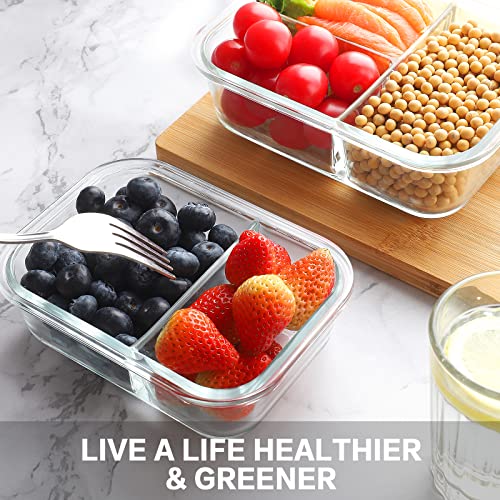 9 Pack Glass Meal Prep Containers with Lids K795800