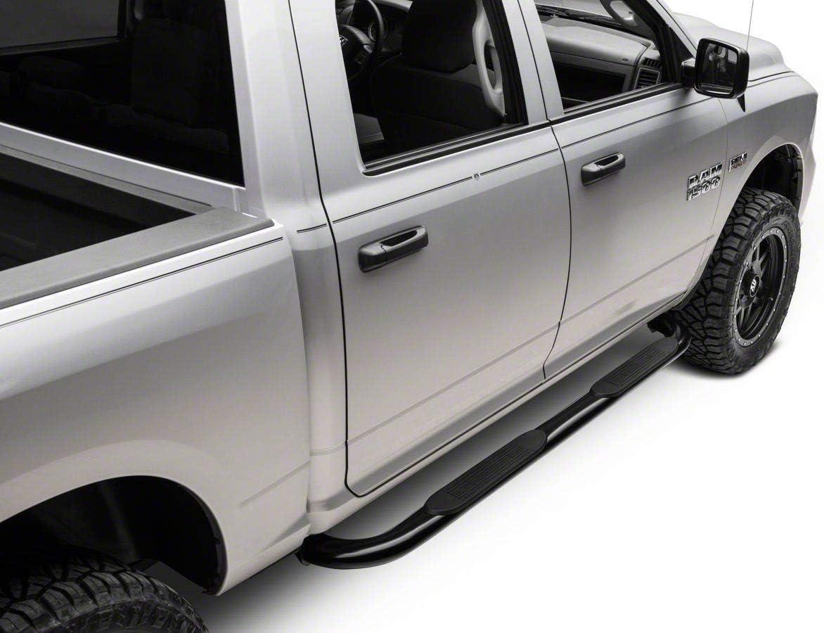 Black 4-Inch Oval Bent End Side Step Bars C748