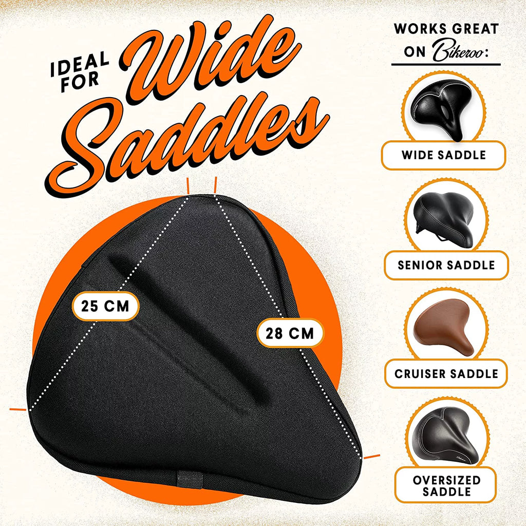 Padded Gel Wide Adjustable Bike Seat Cushion P799490