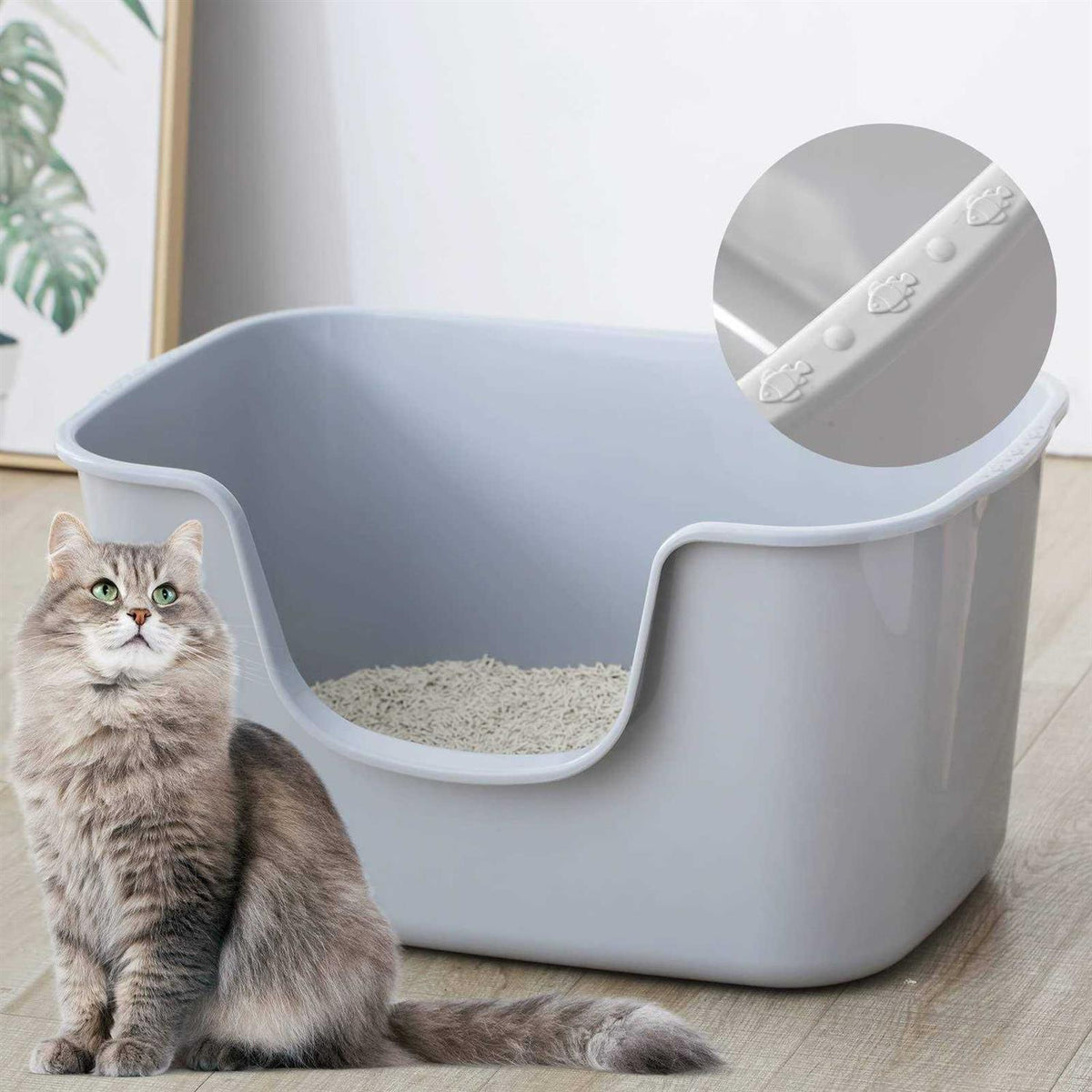 Cat Litter Box with High Sides C735