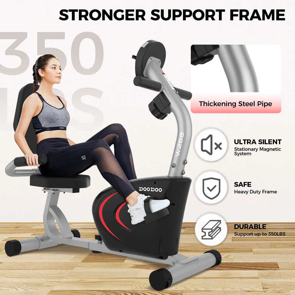 Recumbent Exercise Bike 8 Level Adjustable Magnetic Resistance C97602